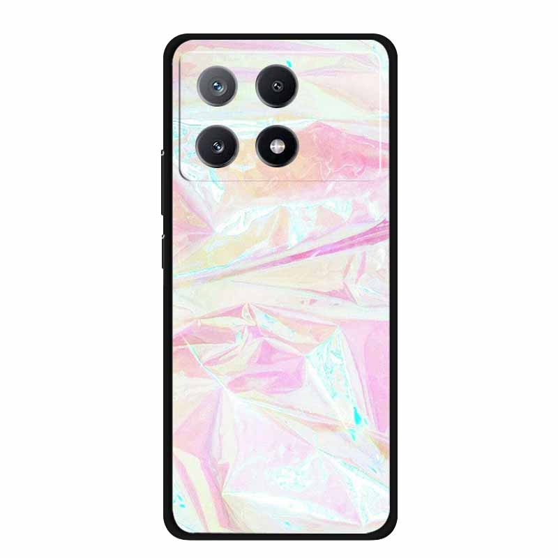 Чехол с мраморным узором для Poco X6 Pro Прозрачный бортик Funda для Xiaomi Poco X 6 Pro Мягкий прозрачный Coque Цветная задняя панель