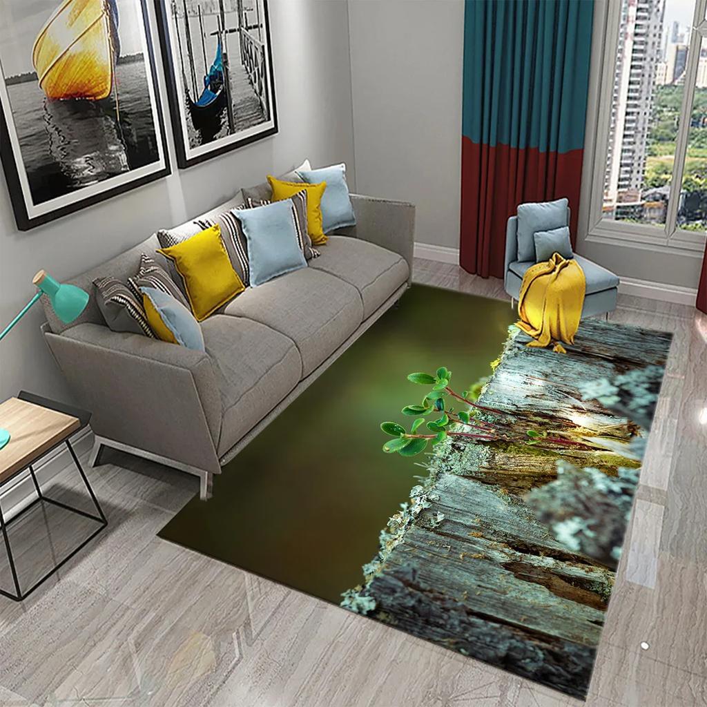 3D Ковер на тему природы Входной коврик для двери Лес Насекомое Растение Нескользящий коврик для пола Гостиная Спальня Ванная комната Домашний декор