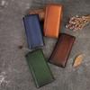 Retro Genuine Leather Women's Wallet Long Hand Bag Natural Cowhide Solid Color Phone Purse Card Holder