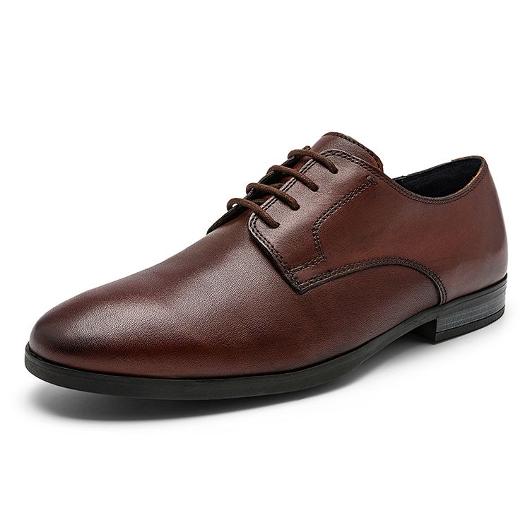 Clarks Кожаные Удобные Дышащие Шнуровка Деловые Туфли Мужские Туфли Классические Коричневые 261691737