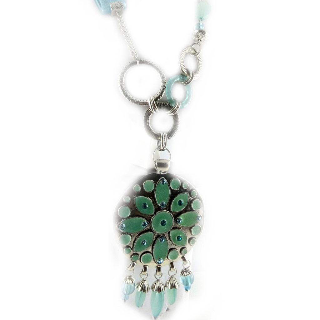 Les Trésors De Lily [E0686] - Зеленое дизайнерское колье «Мимозы»