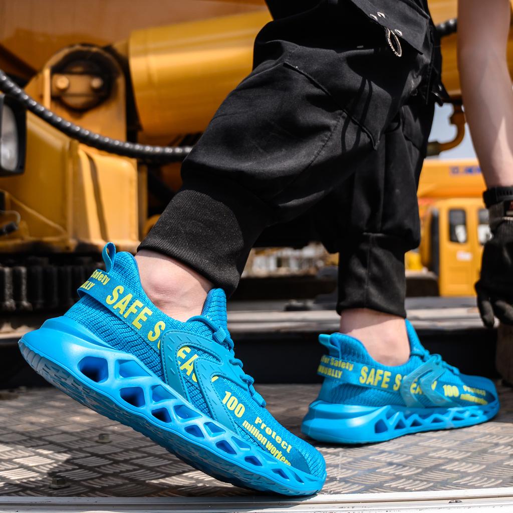 Легкая защитная обувь со стальным носком, дышащая промышленная обувь, неразрушимые рабочие защитные ботинки, мужская рабочая обувь с защитой от проколов, мужская обувь