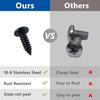 Black License Plate Screws 18-8 Stainless Steel with Phillip Pan Head for Domestic Vehicles Front and Rear License Plate Bolts 8 Pack