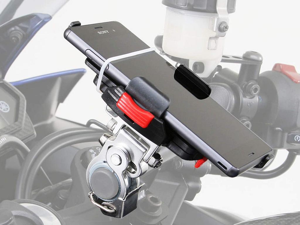 Daytona Motorcycle Smartphone Holder Compatible with iPhone 13 Quick Release 92602 Wide, Series, IH-250D