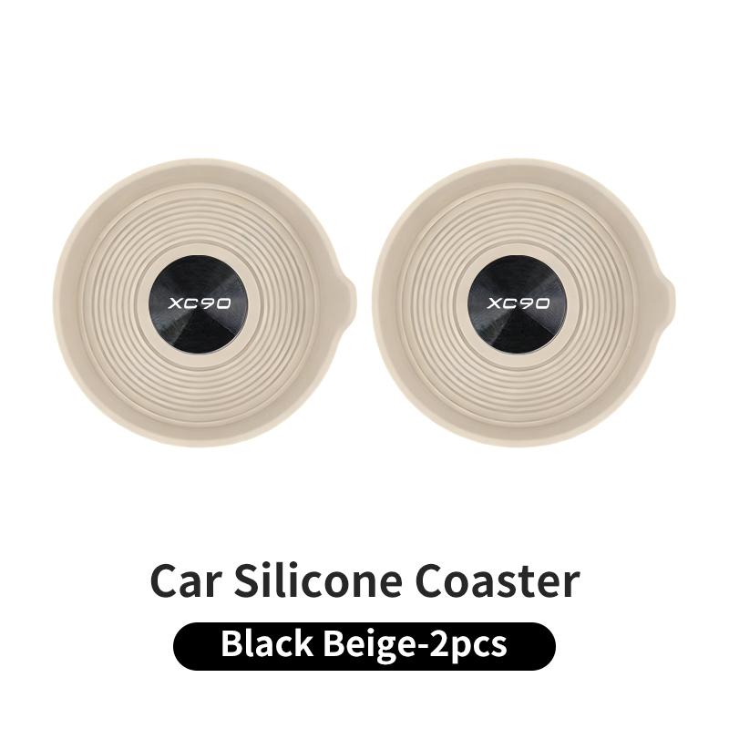 Waterproof Car Coaster Silicone Anti-slip Mat Interior Accessories For Volvo XC90 XC60 S60 V40 V50 V60 T6 XC40 V70 V90 S90 S80