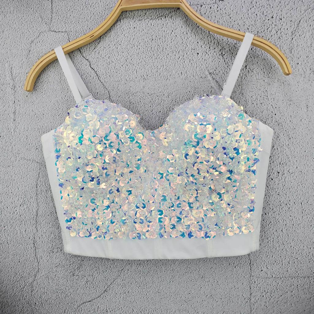 Блестящая одежда без бретелей, Сверкающее нижнее белье, Легкая майка, Самый продаваемый топ с запахом, Топ без плеч, Топ без рукавов на косточках для женщин