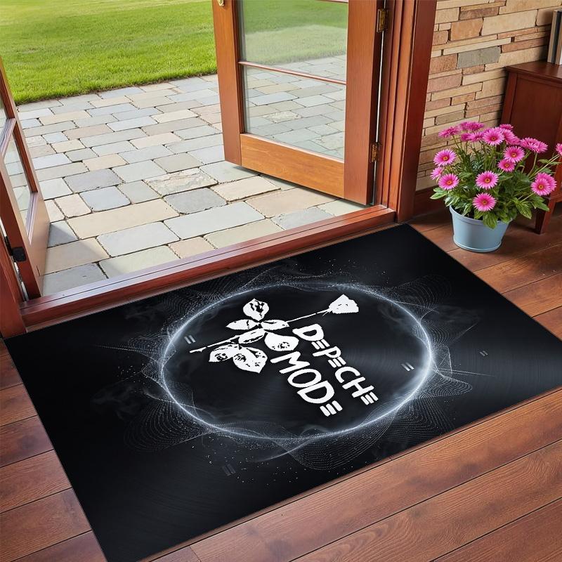 Depeche Mode Print Crystal Velvet Plush Rug Wear?Resistant Anti?Slip Floor Mat For Indoor Household Decoration