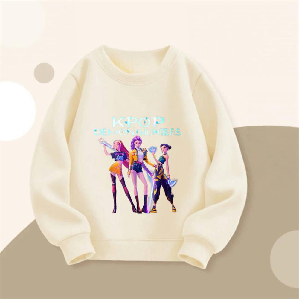 Детские толстовки Модные повседневные с длинным рукавом Детские K-pop Охотница на демонов Худи Верхняя одежда Малыши Мультяшные принты Пуловеры