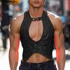 Men Sleeveless Button Glitter Party Irregular Vest Short Waistcoats