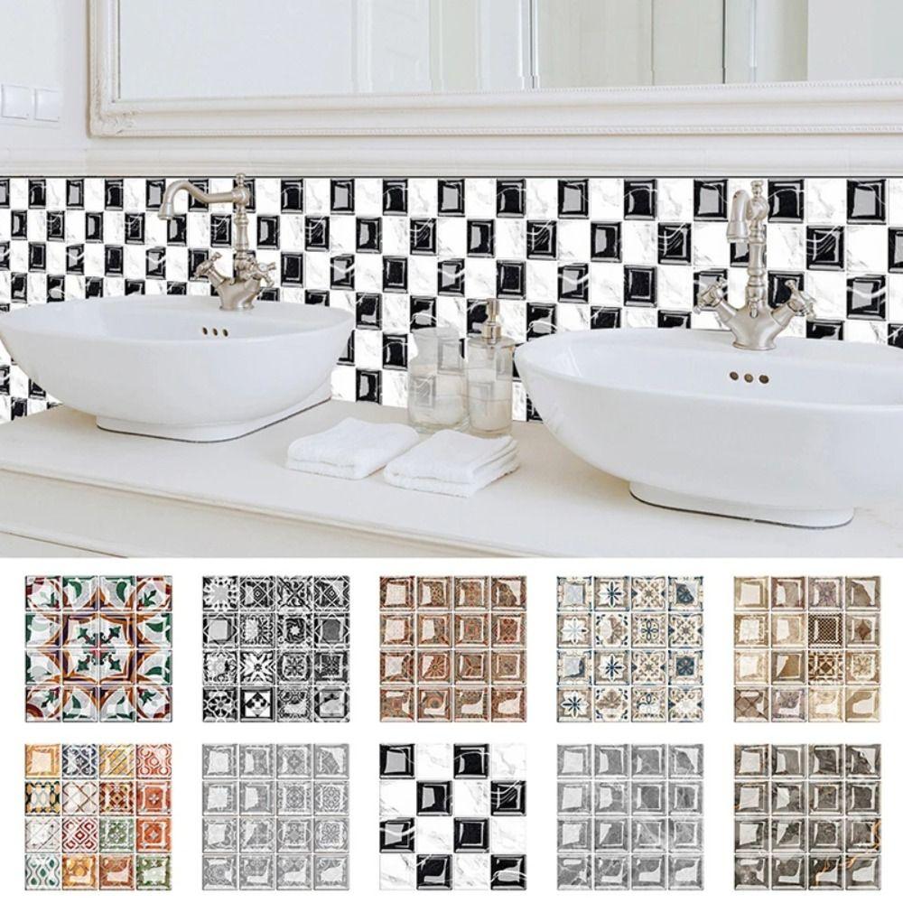 10 шт. ПВХ мозаичные плитки настенные наклейки 10x10 см кирпичные плитки наклейки спальня
