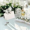 Wedding Name Place Cards 20 Pcs White Heart Cutout Table Seating Cards for Wedding Party Decoration
