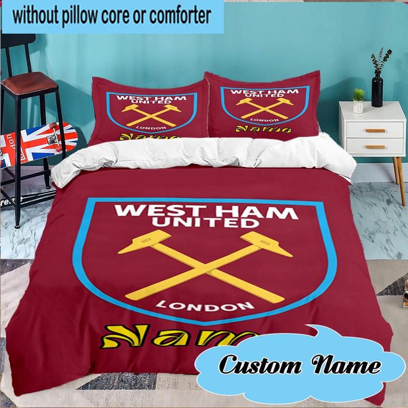 Custom Name hammer Crest Bedding Set 3pcs, Bedding Set Including 1pc Duvet Cover And 2pcs Pillowcases for Bedroom, Dormitory Gift