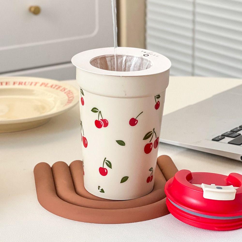 400ml Water Bottle Leak-proof Coffee Cup Cute Plastic Cups Student