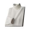 Fall Winter Men Sweater Half-High Collar Knit Thick Plush Lining Elastic Long Sleeves Warm Solid Color Bottoming Knitwear Loose Daily Wear Sweaterts