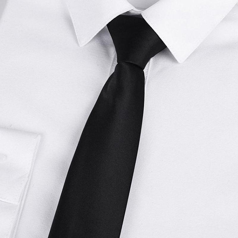 Black Clip On Men Tie Security Ties For Men Women Unisex Tie Clothing Necktie