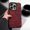 Luxury Lips Print Matte Slim Phone Case For iPhone 16 Pro Max 15 14 Pro 13 12 11 Leather Texture Soft TPU Shockproof Lens Protection Bumper Cover