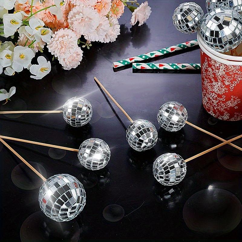 10 шт., зеркальный шар, плагин для украшения торта, стильные украшения для торта, детские аксессуары для выпечки, вставка для открытки на день рождения