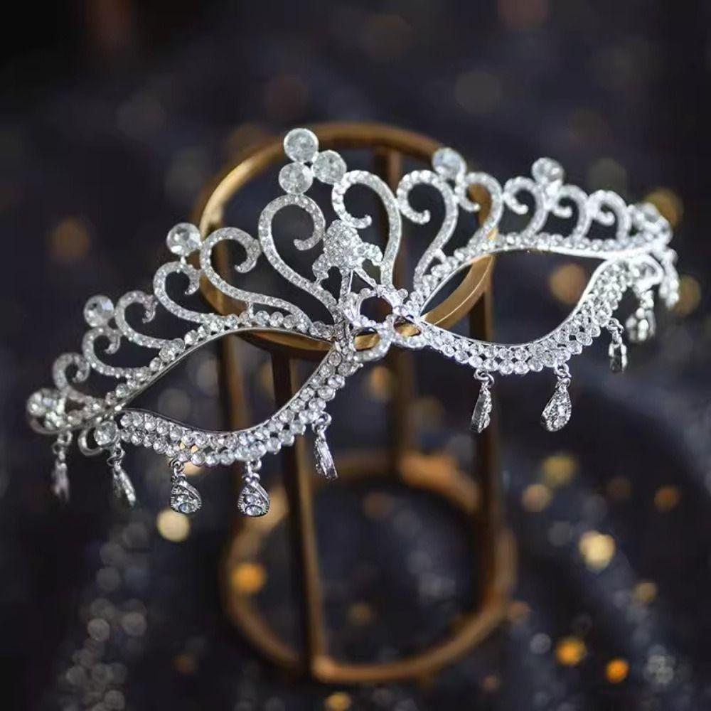 Full Face Masquerade Mask Tassel Facial Jewelry Accessories Elegant Rhinestone Mask Party