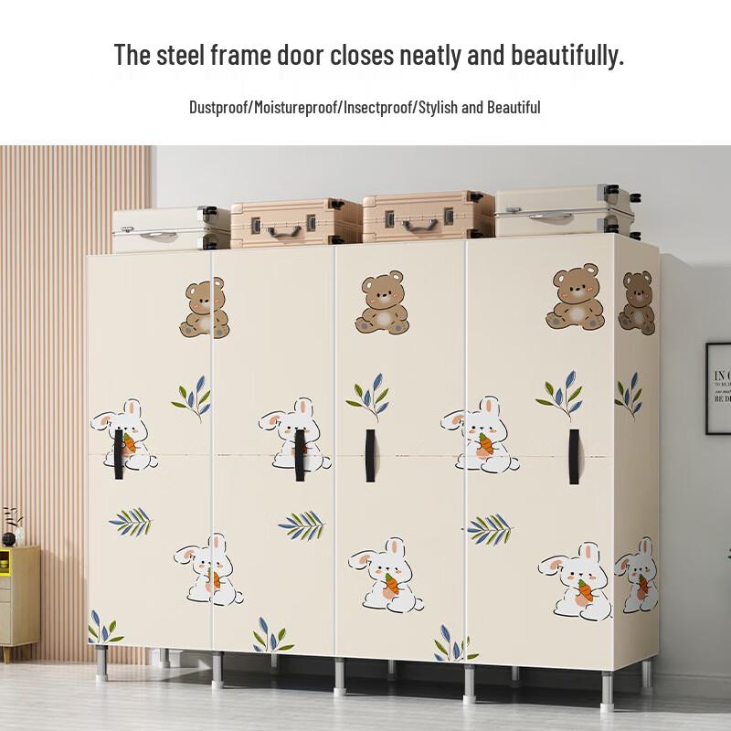 Yumei Era Simple Steel Frame Fabric Wardrobe