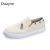 Dwayne Большие размеры Женские одинарные туфли из денима на молнии на плоской подошве Женские ленивые повседневные туфли Лоферы женские вулканизированные 2019 Новинка