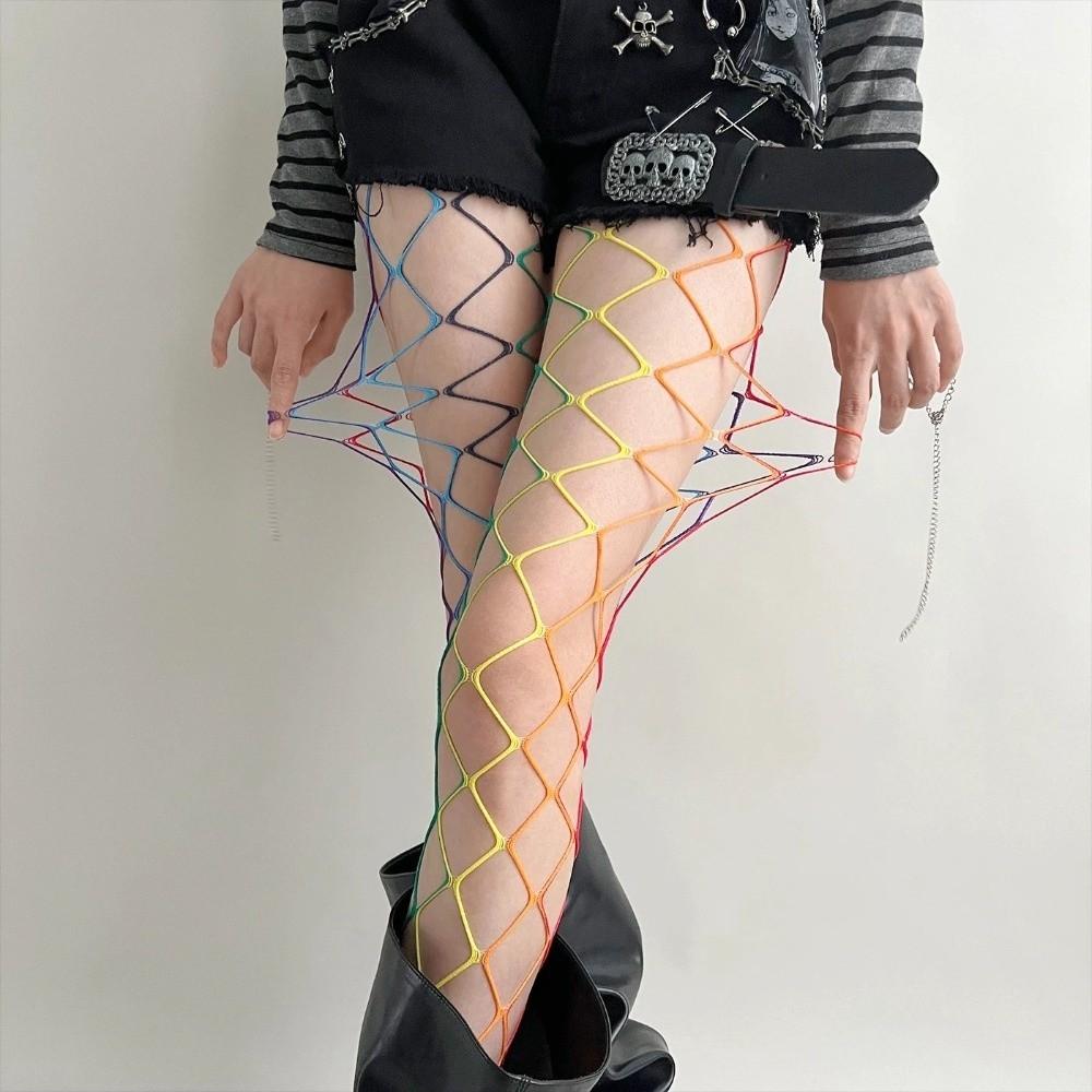 Large Mesh Hollowed Out Pantyhose Y2K See-through Tights Breathable Sexy Mesh Stockings  Girls