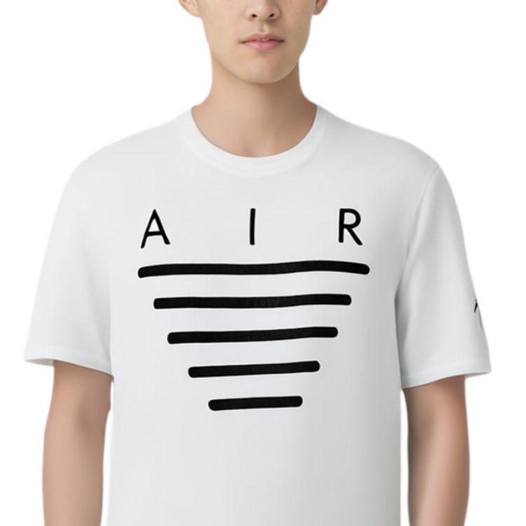 Jordan T Shirts Men's White Crew Neck Moderate Straight Fit AJ3991-100