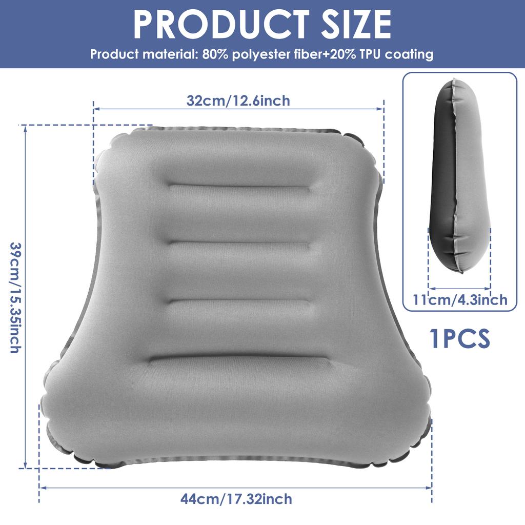 Inflatable Lumbar Support Pillow Ergonomic Portable Back Support Pillow Comfortable Office Chair Cushion for Home Car Traveling