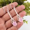 Украшения из розового кварца, Серьги из стерлингового серебра 925 пробы, Ювелирные изделия с драгоценными камнями ручной работы, Подарки для жены, Совершенно новые серьги, Подарок для нее