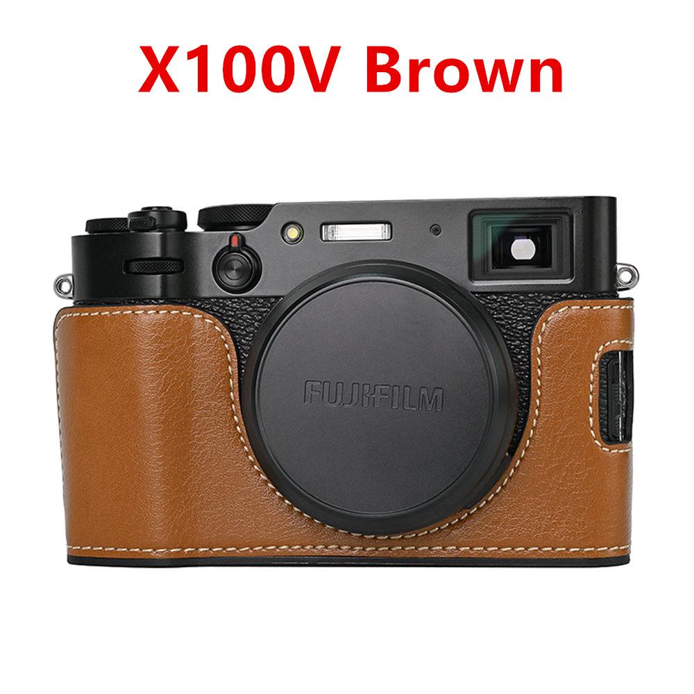 PU Leather Camera Half Case for Fujifilm Fuji XT50 XT30 XT30II XT20 XT10 XT5 XS10 XS20 XH2 XH2S X100V Battery Opening Cover