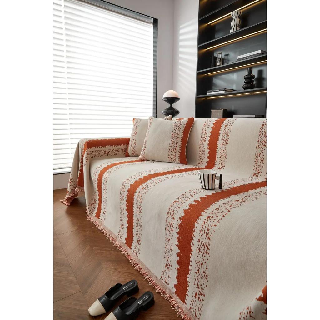 INS Nordic Sofa Cover Mat Throw Blankets for Living Room Couple Position Modern Throw Stripe Camping Picnic Blanket Cover