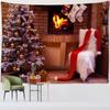 Рождественская елка камин гобелен настенный колдовство психоделический подарок носки новогодняя комната хиппи домашний декор