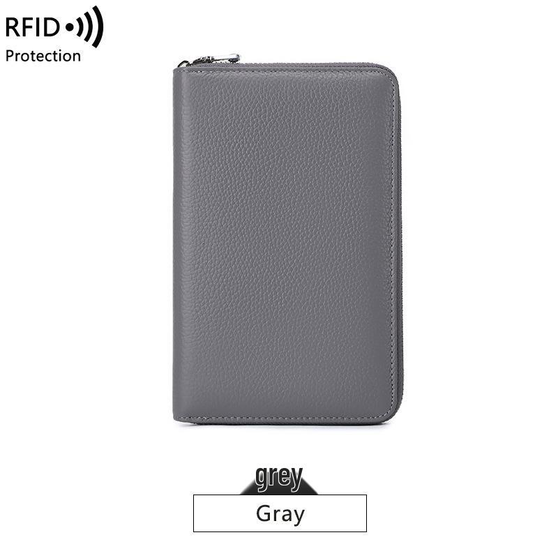 Японский многофункциональный держатель для паспорта и сберкнижки из натуральной кожи с молнией