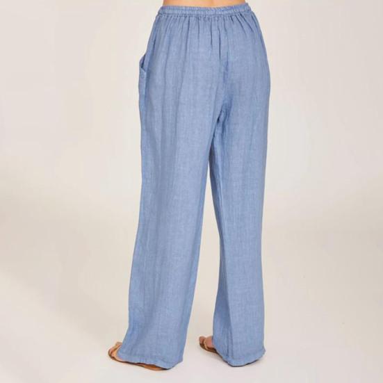 Женские длинные брюки с эластичной резинкой и высокой талией, широкие брюки, однотонные, повседневные, свободного кроя, летние струящиеся брюки