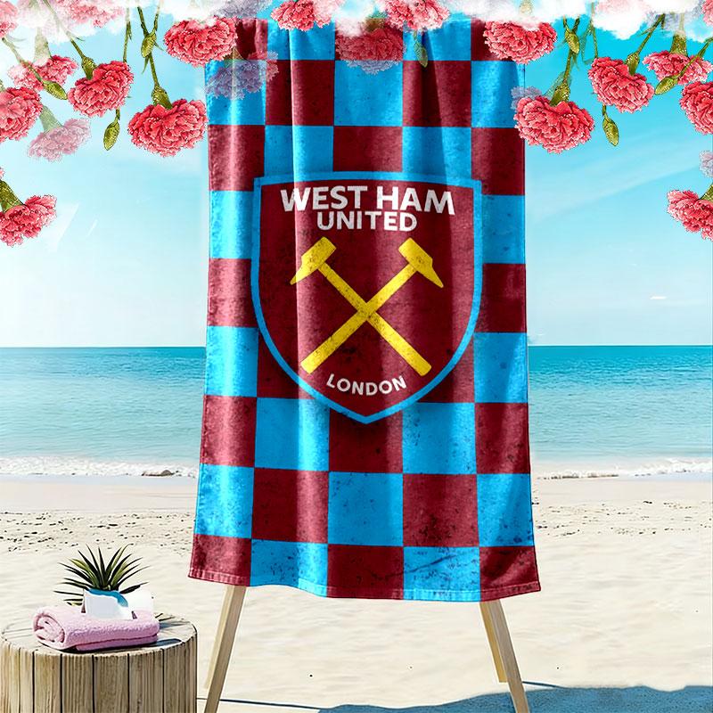 WHUFC logo Print Beach Towel, Large Soft Quick Dry Towel for Beach Camping Swimming