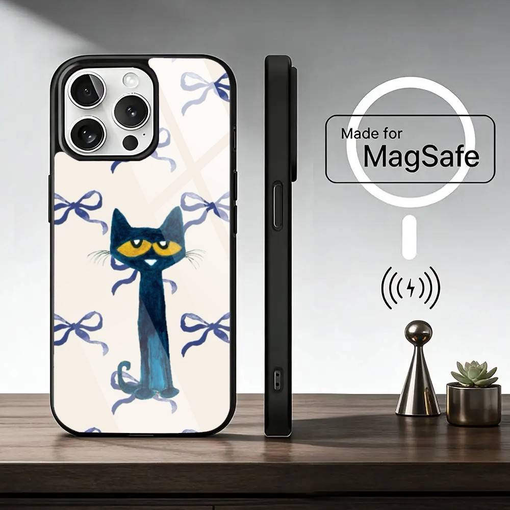Pete-S Cat C-Cute Pattern Phone Case For iPhone17,16,15,14,13,12,11 Plus,Pro Magnetic with Magsafe Wireless Charging
