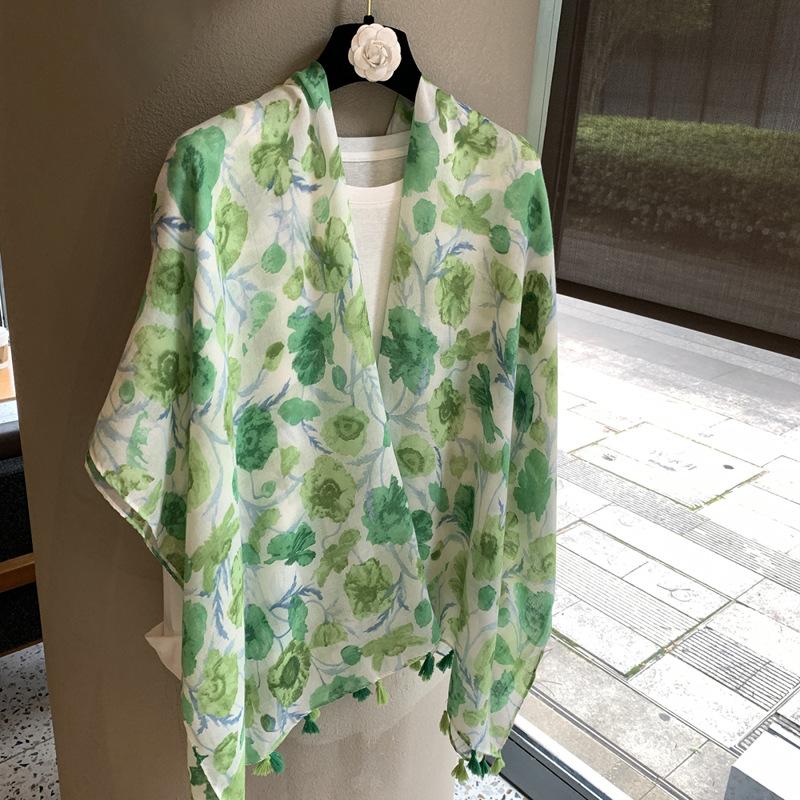 Spring And Summer Small Fresh Soft Cotton And Linen Feel Long Scarf Female Literary Su Ya Love Fringed Silk Scarf Shawl