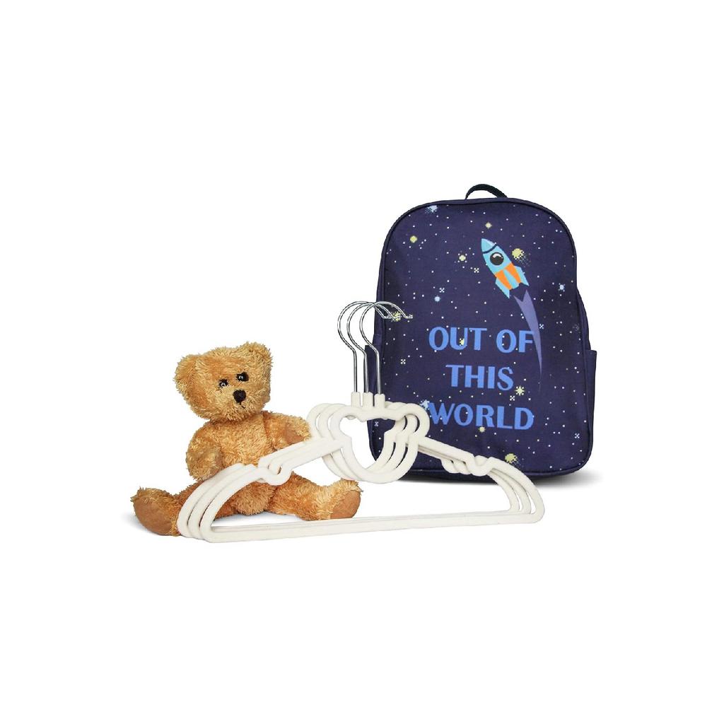 Teddy Bear Velvet Baby Kids Hanger Anti-slip Hanger Set Of 5 Rotating Hooks De231