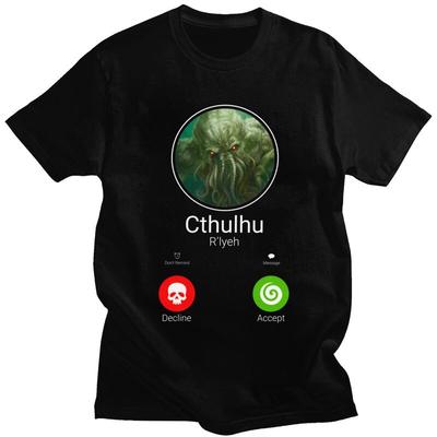 Мужская футболка на заказ по Call Of Cthulhu, футболка, короткий рукав, Лавкрафт, монстр, свободный крой, одежда