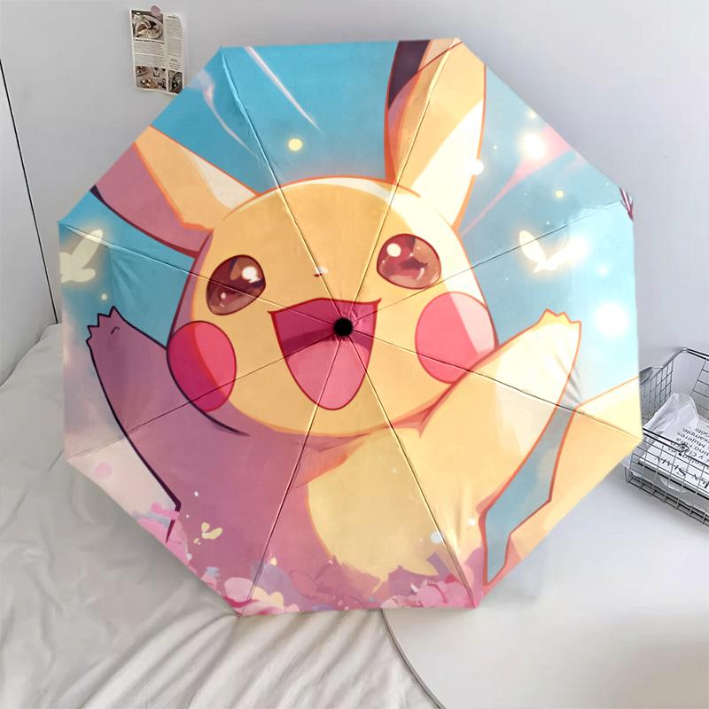 Узор Пикачу, автоматический складной зонт, портативная и складная конструкция, 8 спиц, рождественский или день рождения подарок.