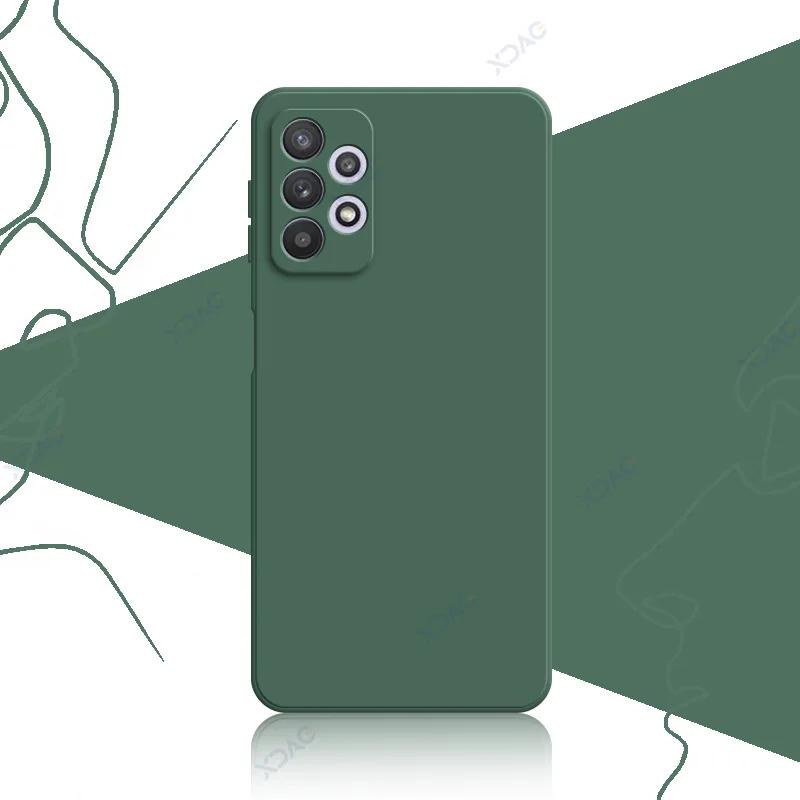 Роскошный квадратный жидкий силиконовый чехол для Samsung Galaxy A32 4G 5G SamsungA32 360 Soft Phone Back Cover Armor Shield Coque