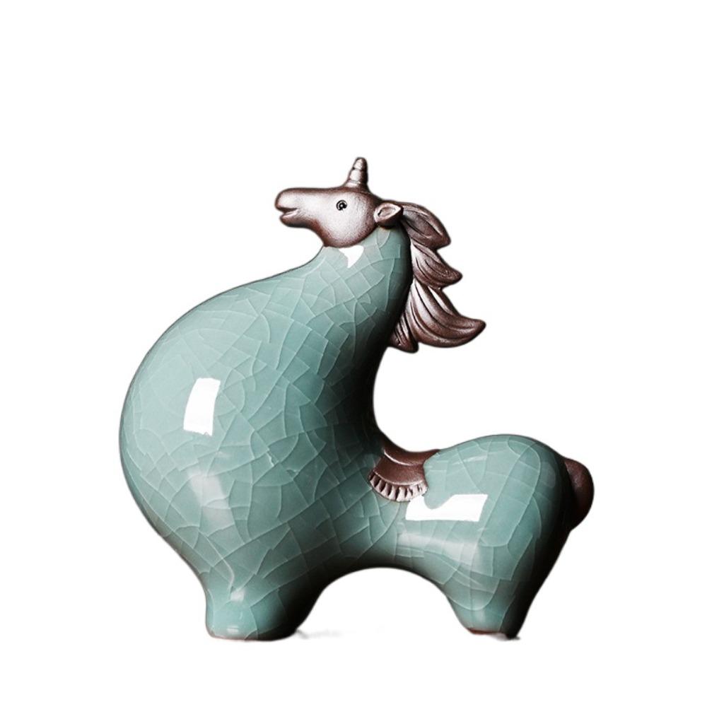 Керамическая скульптура животного Современные миниатюры Фигурка Ремесла Статуэтка лошади Винный шкаф