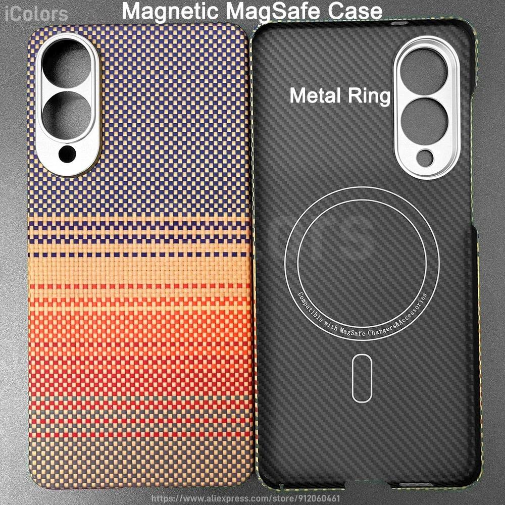 Magnetic Case for Samsung Galaxy S25 Edge Carbon Fiber Aramid Fiber Case MagSafe Cover Ultra-Thin Lightweight Case-less Feel