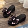 Maple Leaf Leisure with High Heels Women Slipper All-Match Fashion 2024 New Out-Door Lady Flip-Flops Woman Beach Shoes for Mujer