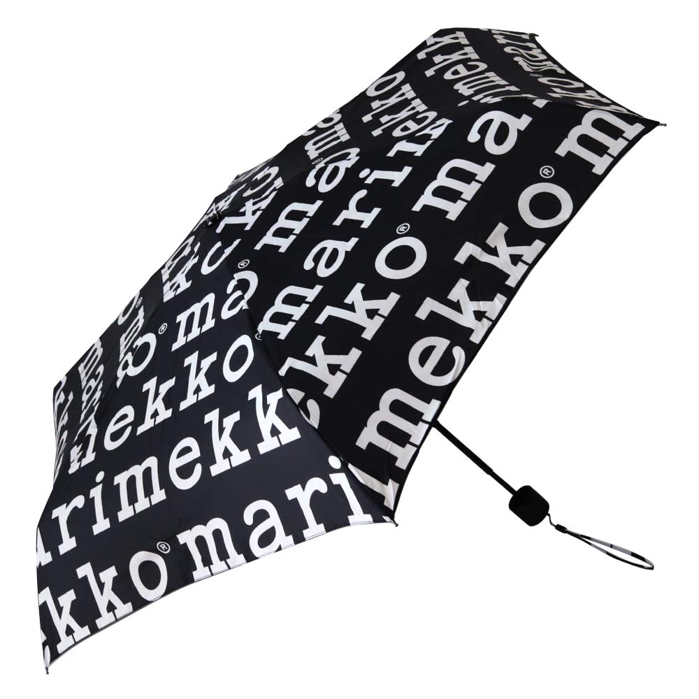 Marimekko Мини Ручной Складной Зонт Marilogo для Женщин, 52_1_52209248859, Черный/Белый