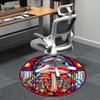1pc Mushroom Window Office Round Area Rug, Indoor Mat Suitable ForOffice, Under Office Chairs Bedroom Living Room Home Decor, Room Deco D059