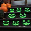 Reusable Luminous Wall Sticker 2Pcs Halloween Glow-in-the-Dark Stickers, Pumpkin & Ghost Face Decals for Indoor Ceiling Door Decor, Glow in