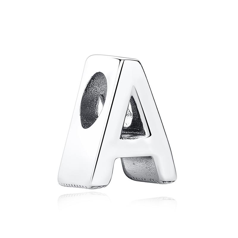 Original 925 Silver Charms Beads 12 Zodiac A-Z Letters Virgo Aries Fit Pan Bracelets Necklaces Jewelry For Women