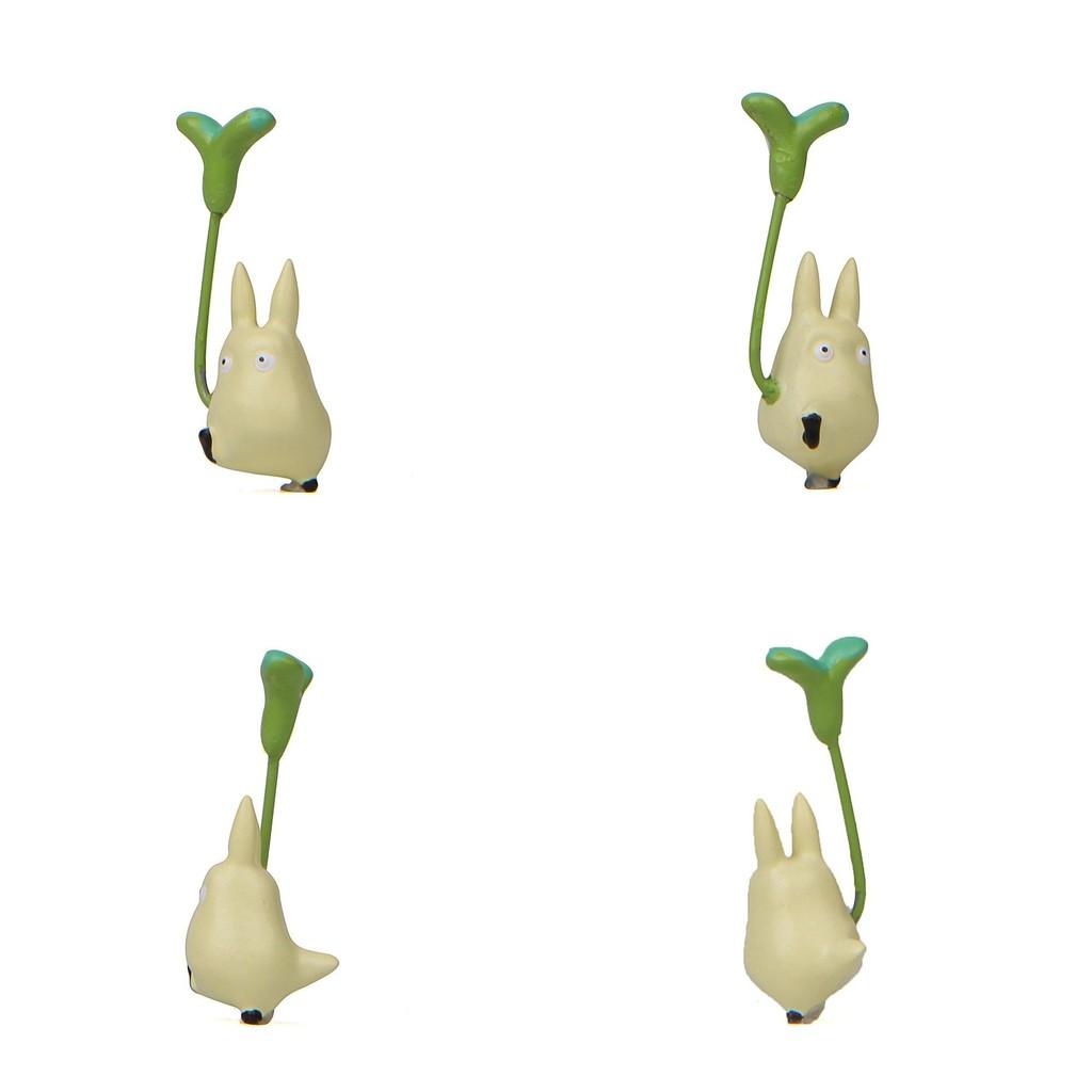 Милая мультяшная фигурка Тоторо, держащего лист, кошка, мини-модель, украшение для реквизита, ландшафт