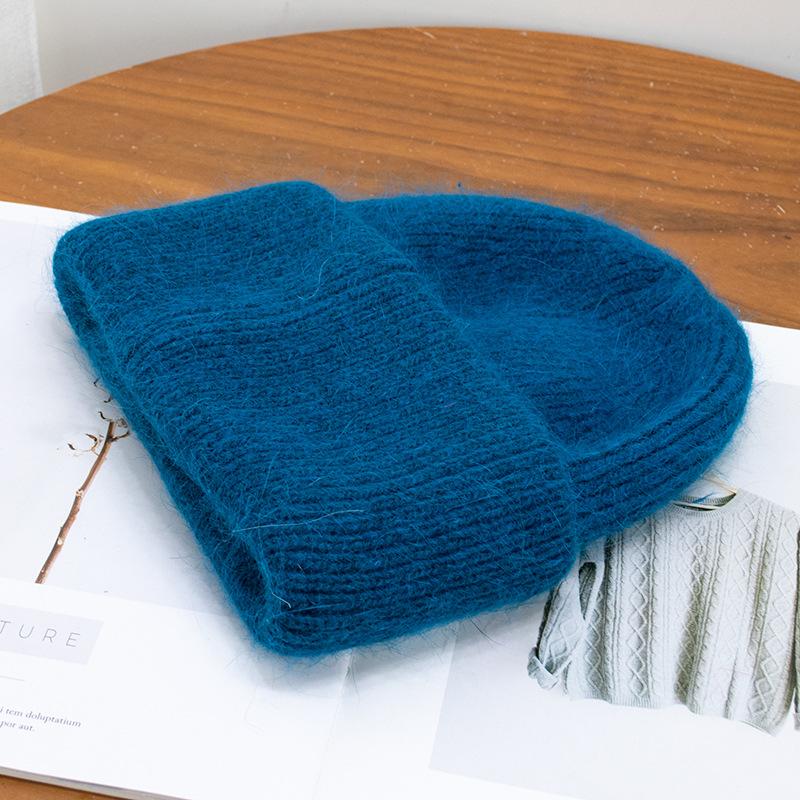 Winter Hat Korean Rabbit Hair Thick Pullover Hat Women Fashion Knitted Hat All Match Warm Knitted Hats