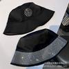 Double-sided rose Internet celebrity bucket hat men and women spring and autumn black pot hat Douyin literary and versatile sunscreen hat